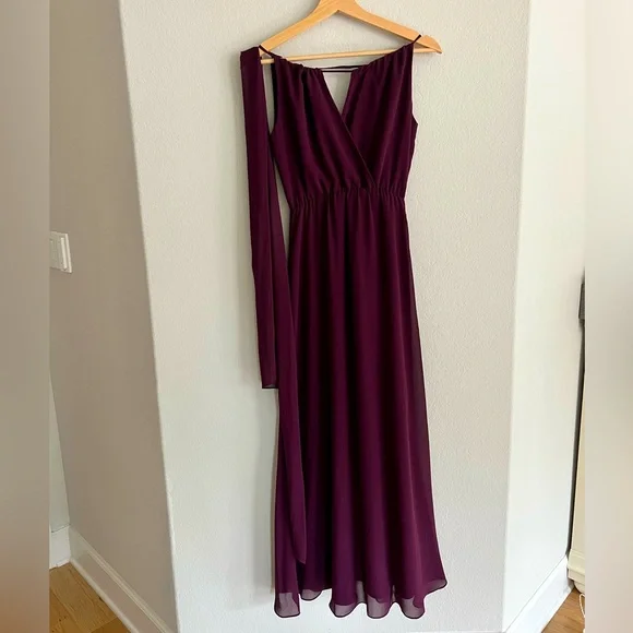 Joanna August | Dresses | Joanna August Merlot Long Bridesmaid Dress Xs |  Poshmark